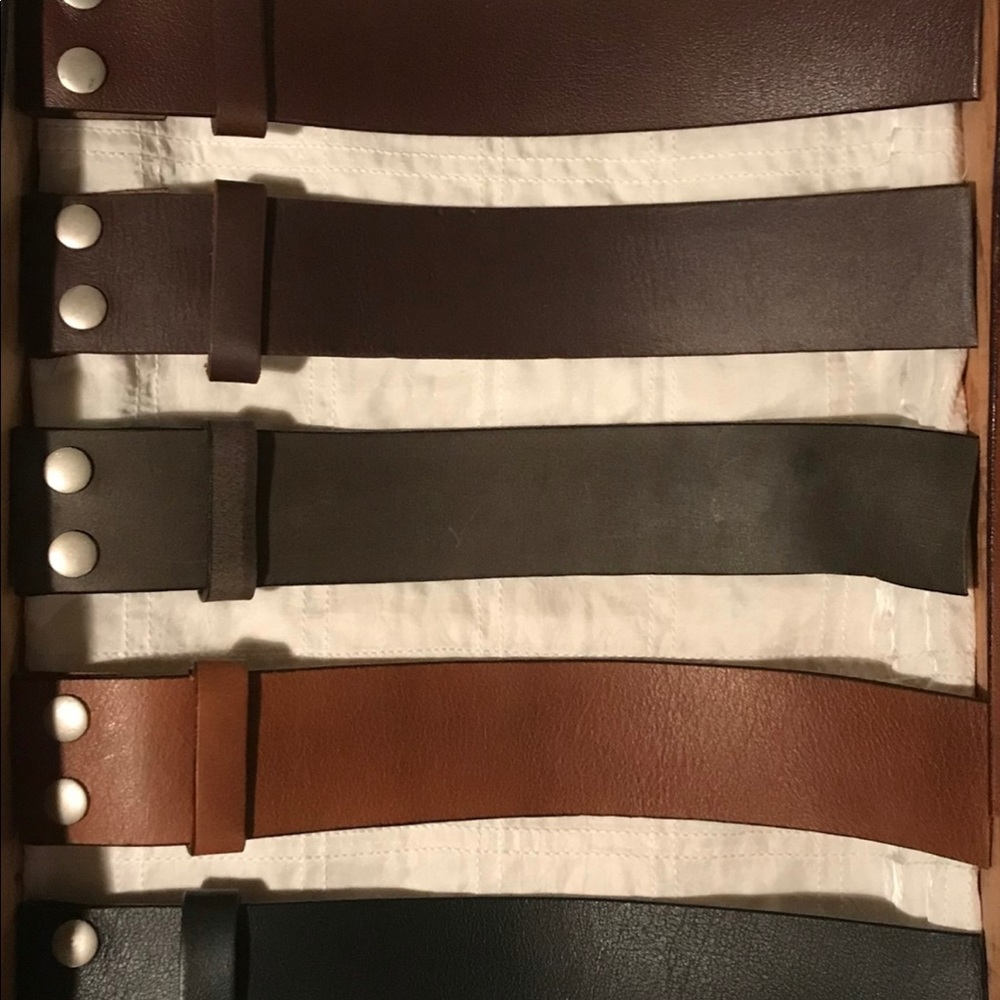 Assorted leather belts without buckles LOT